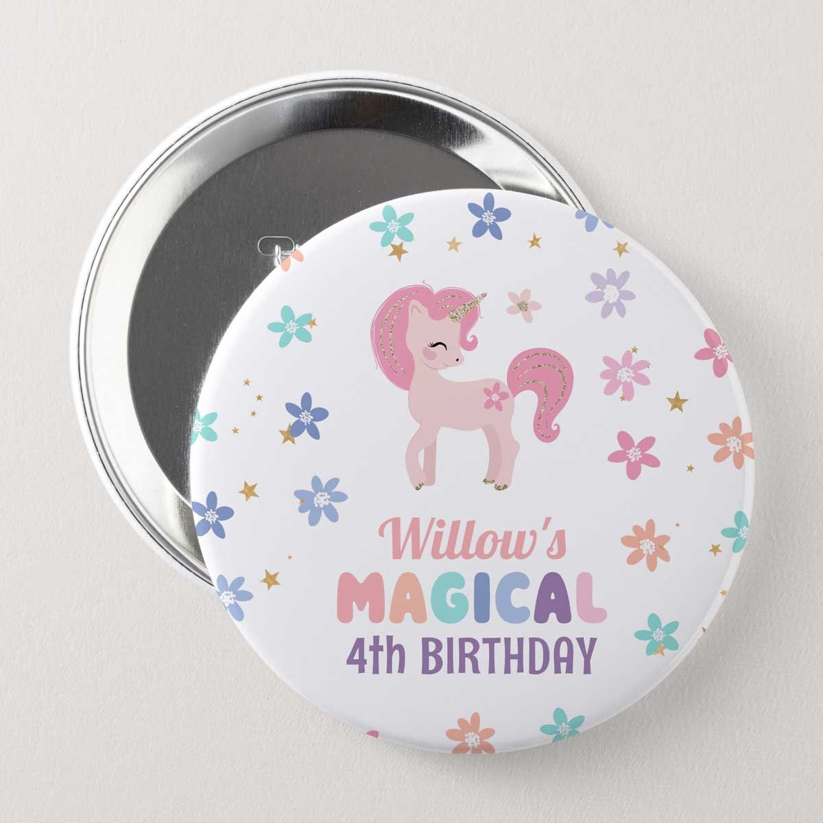 unicorn rainbow birthday pins