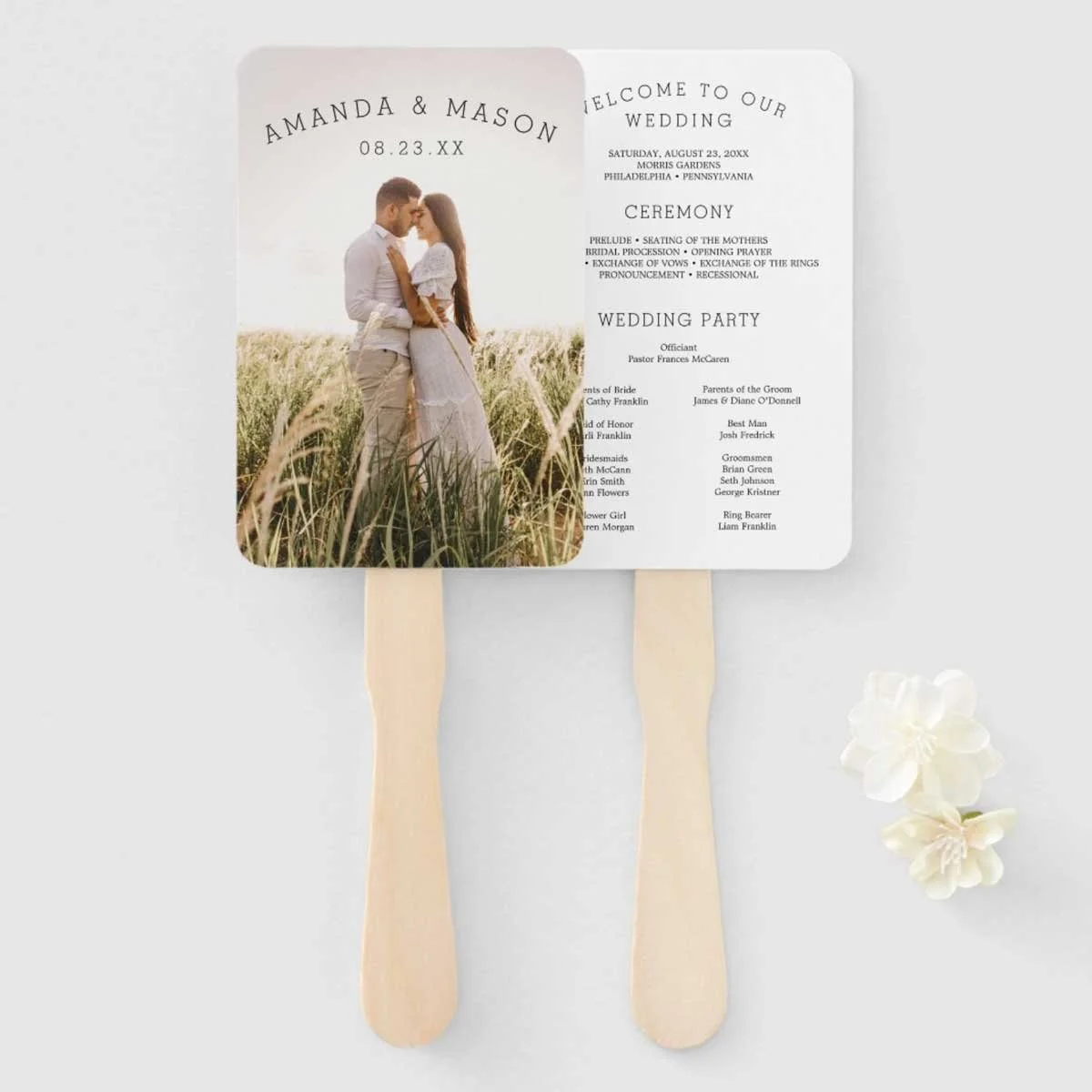 Wedding Fan Programs