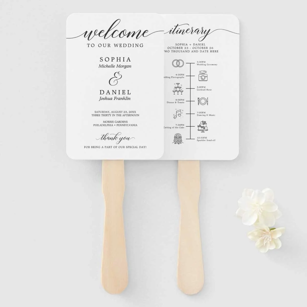 Wedding Fan Programs