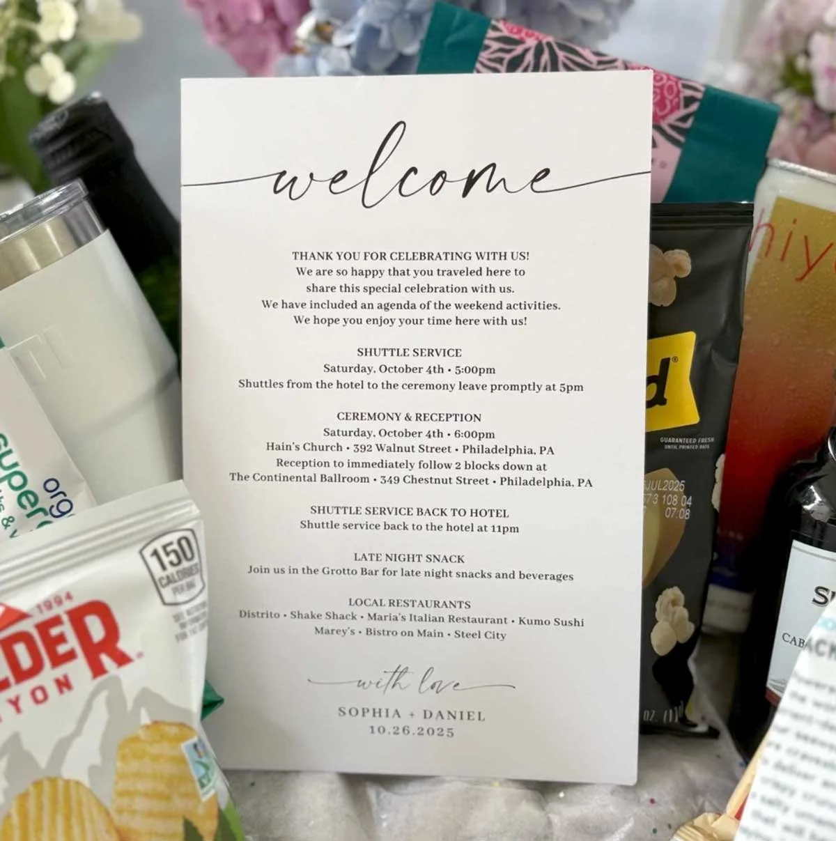 Wedding Welcome Letter