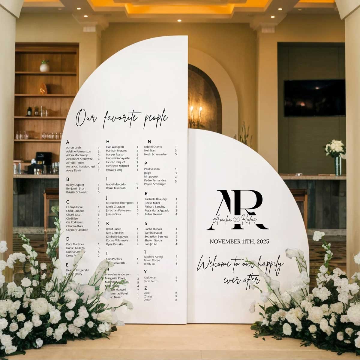 Arch Seating Chart Large Wedding Seating Chart