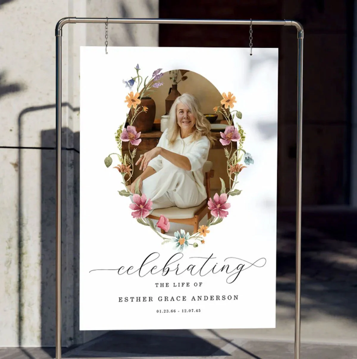 Celebration of Life foam board welcome sign