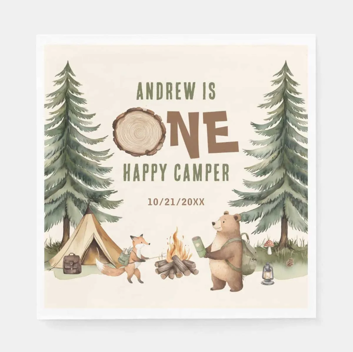 One Happy Camper Birthday Napkins