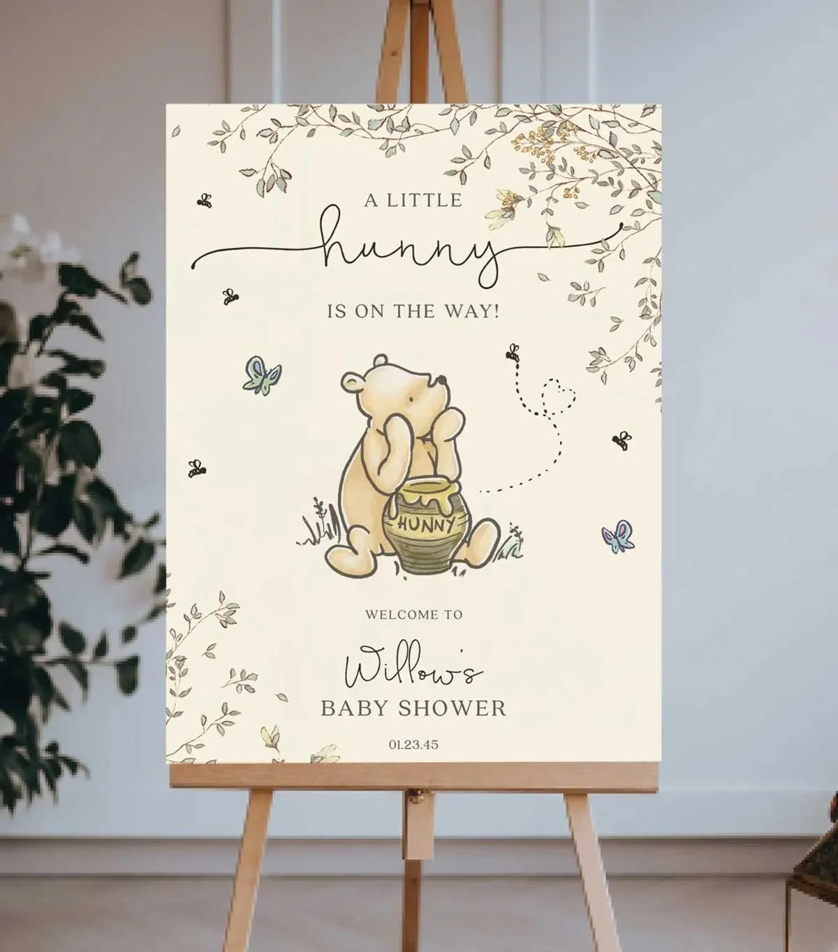 Winnie the Pooh Baby Shower Welcome Sign
