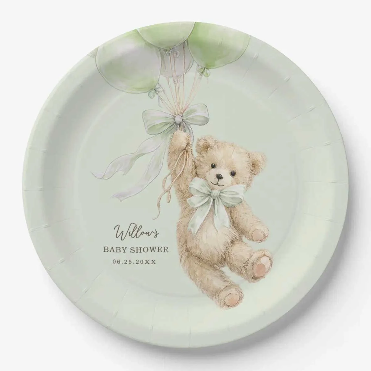 Teddy Bear Baby Shower Paper Plates
