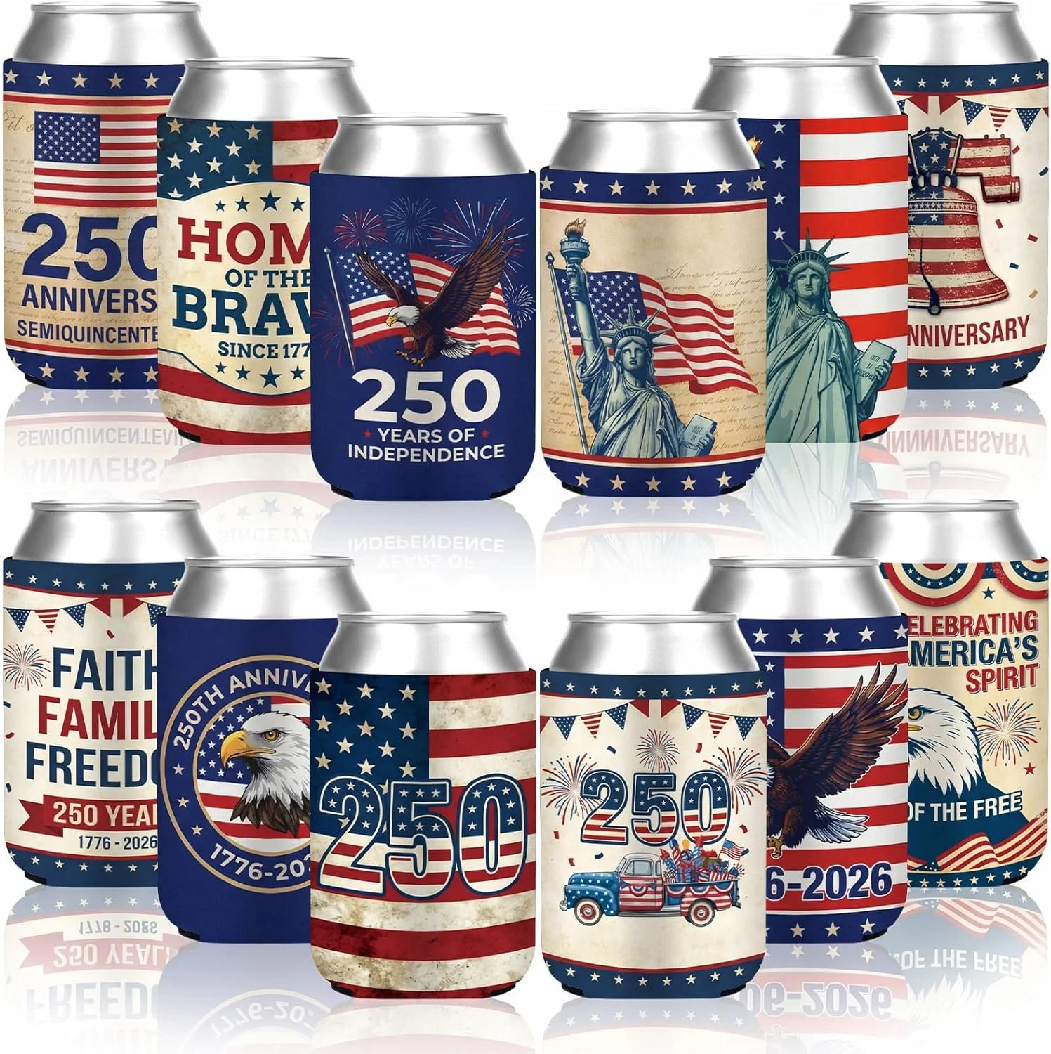 4th of July Can Cooler Sleeve 250th Anniversary Independence Day