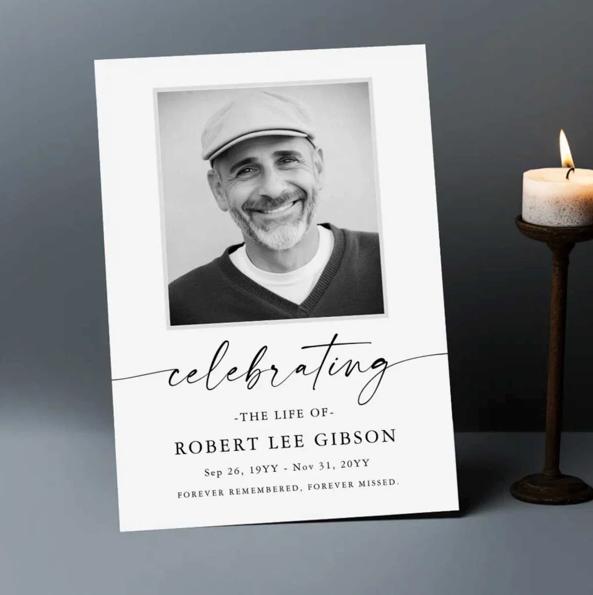Modern Celebration of Life Photo Memorial Funeral Program