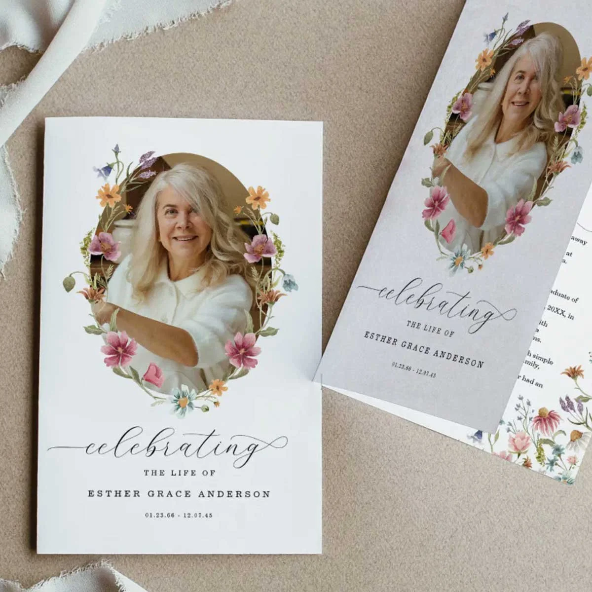 Wildflower Celebration of Life Funeral Program Flyer