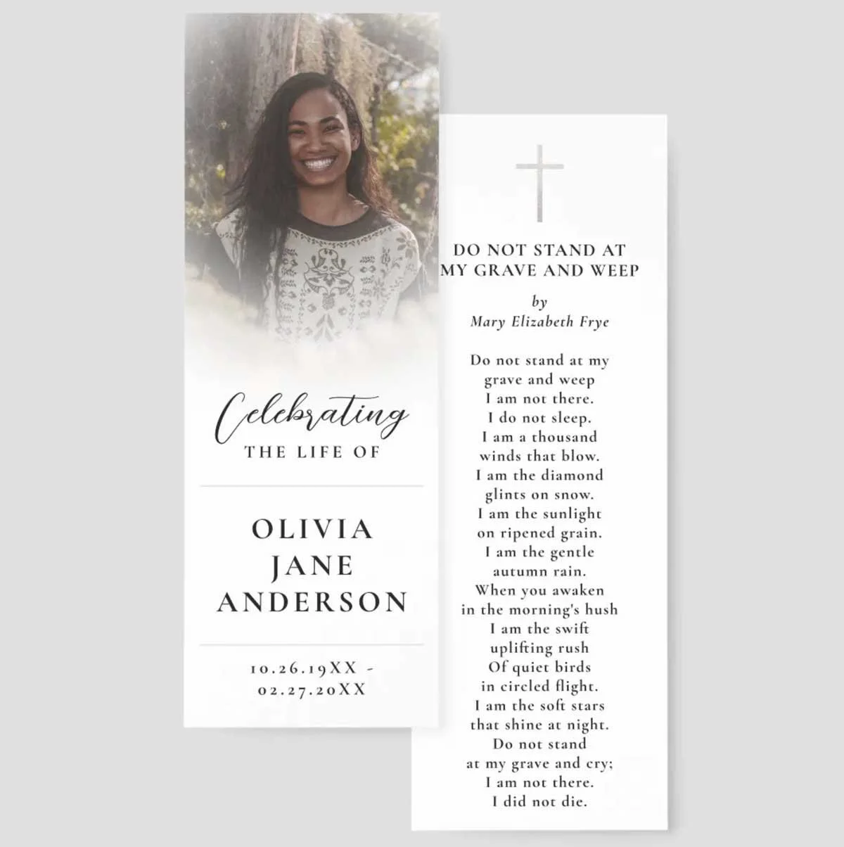 Forever In Our Hearts Funeral Bookmark
