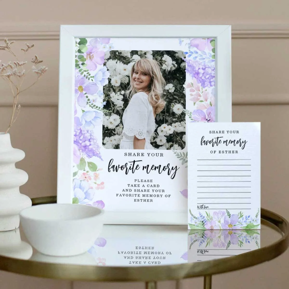 Soft Purple Petals Share Your Favorite Memory Post Poster