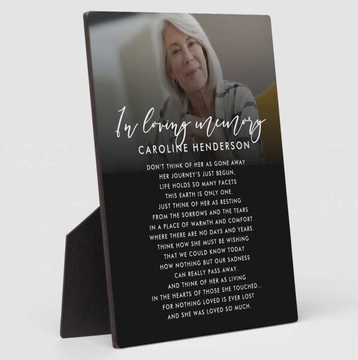 In Loving Memory Photo Custom Quote/Poem Tabletop Plaque