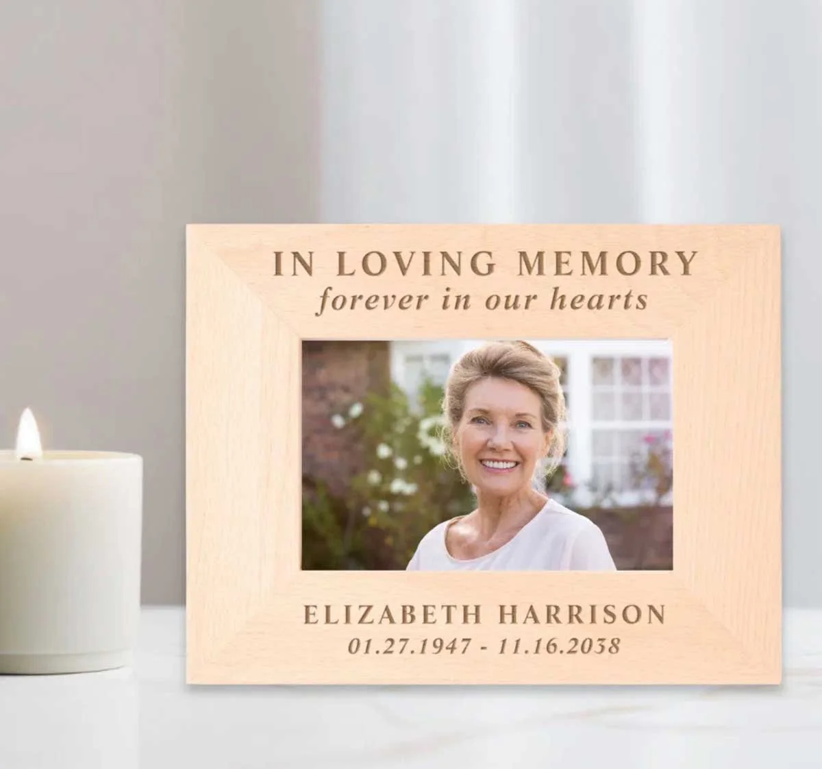 Elegant Memorial Funeral Photo Engraved Frames