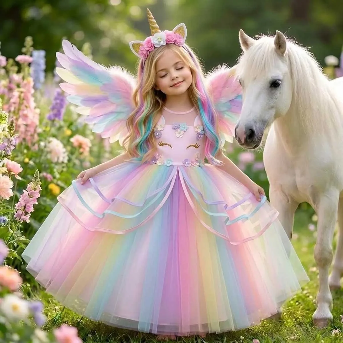 Pink Rainbow Unicorn Dress