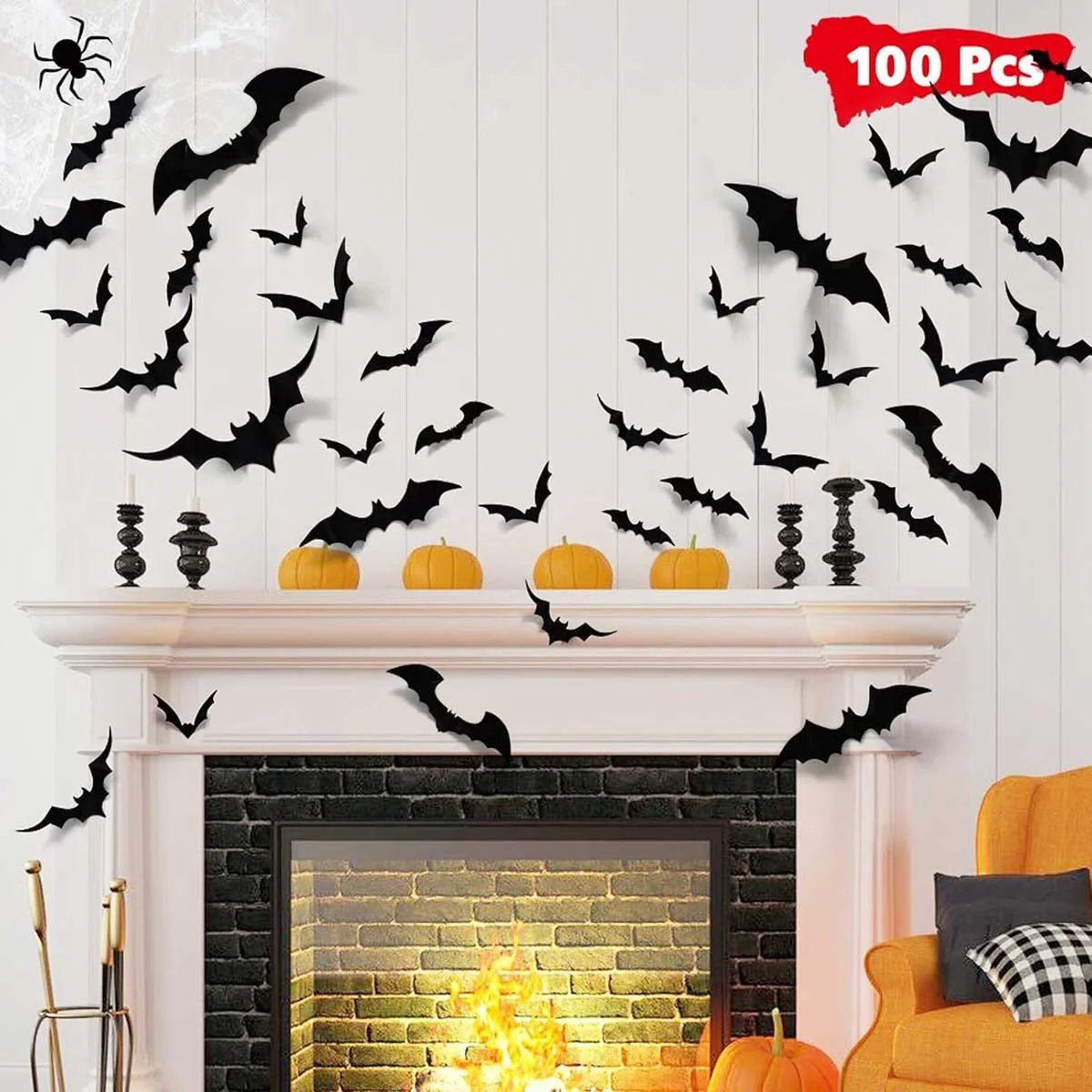 100Pcs Bats Halloween Decorations