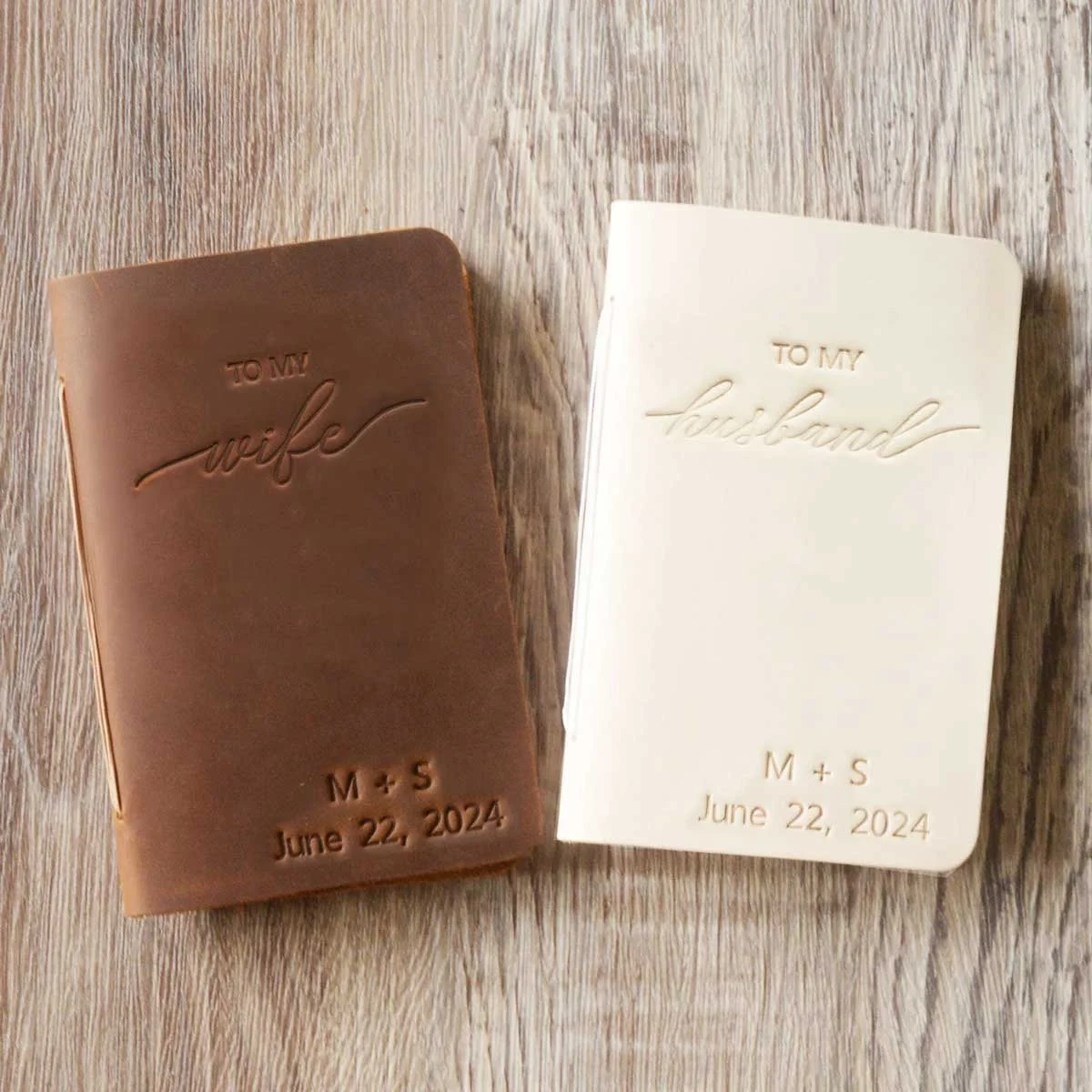 Personalized Leather Vow Books
