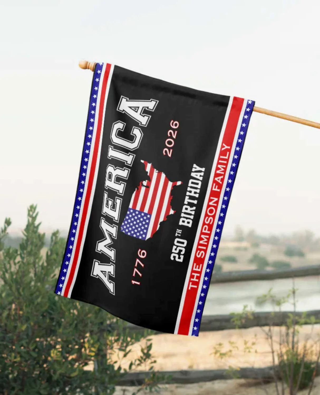 America 250 Birthday 1776-2026 House Flag