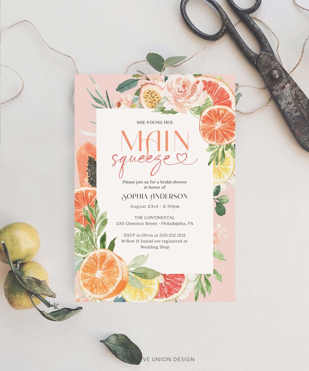 Tropical Citrus Bridal Shower Theme / She Found Her Main Squeeze