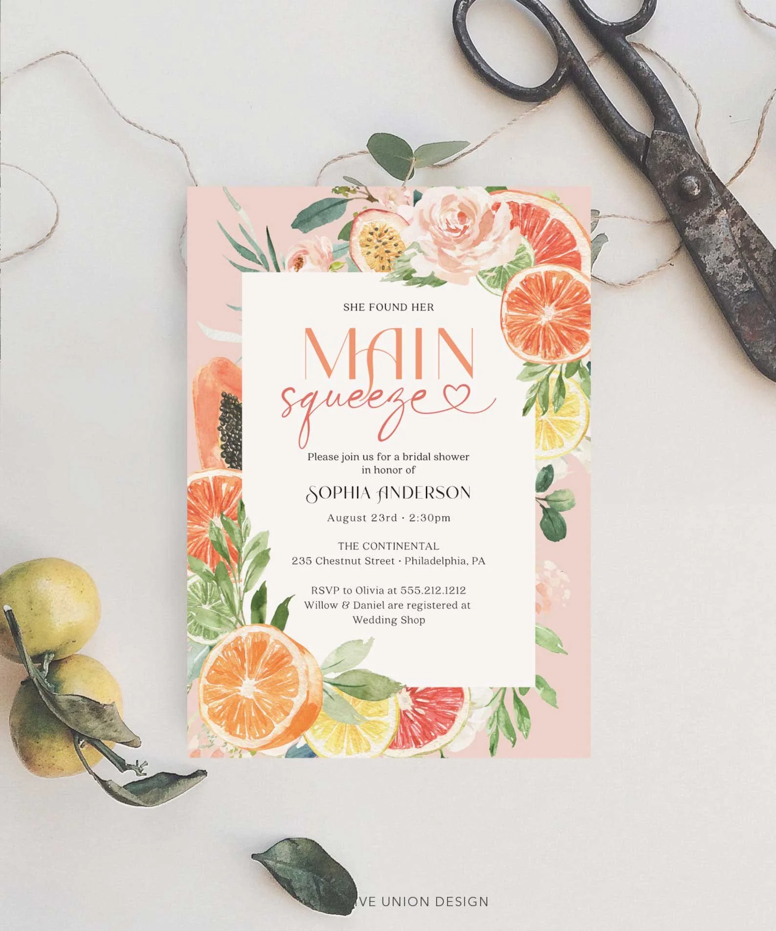 Tropical Citrus Bridal Shower Theme / She Found Her Main Squeeze