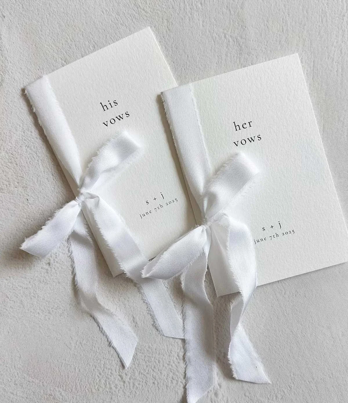 Personalized Wedding Vow Books His and Her White