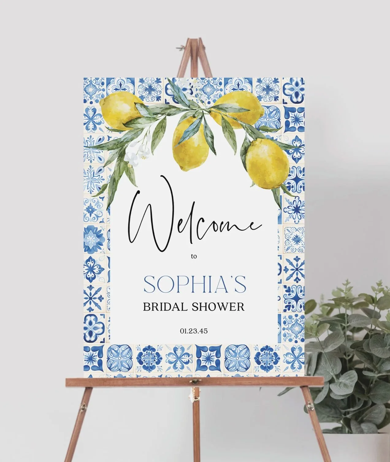 10 Lemon Mediterranean Blue Tile Bridal Shower Ideas