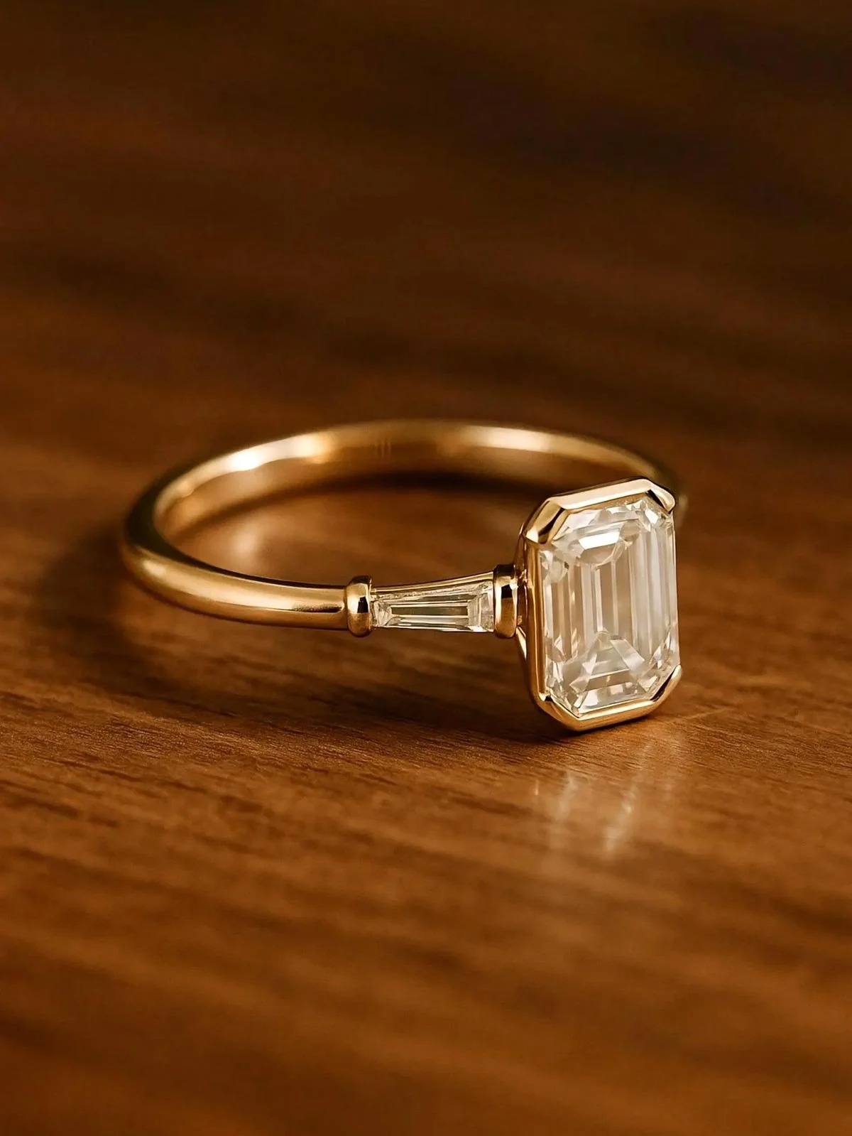 2 CT Emerald Cut Moissanite Engagement Ring