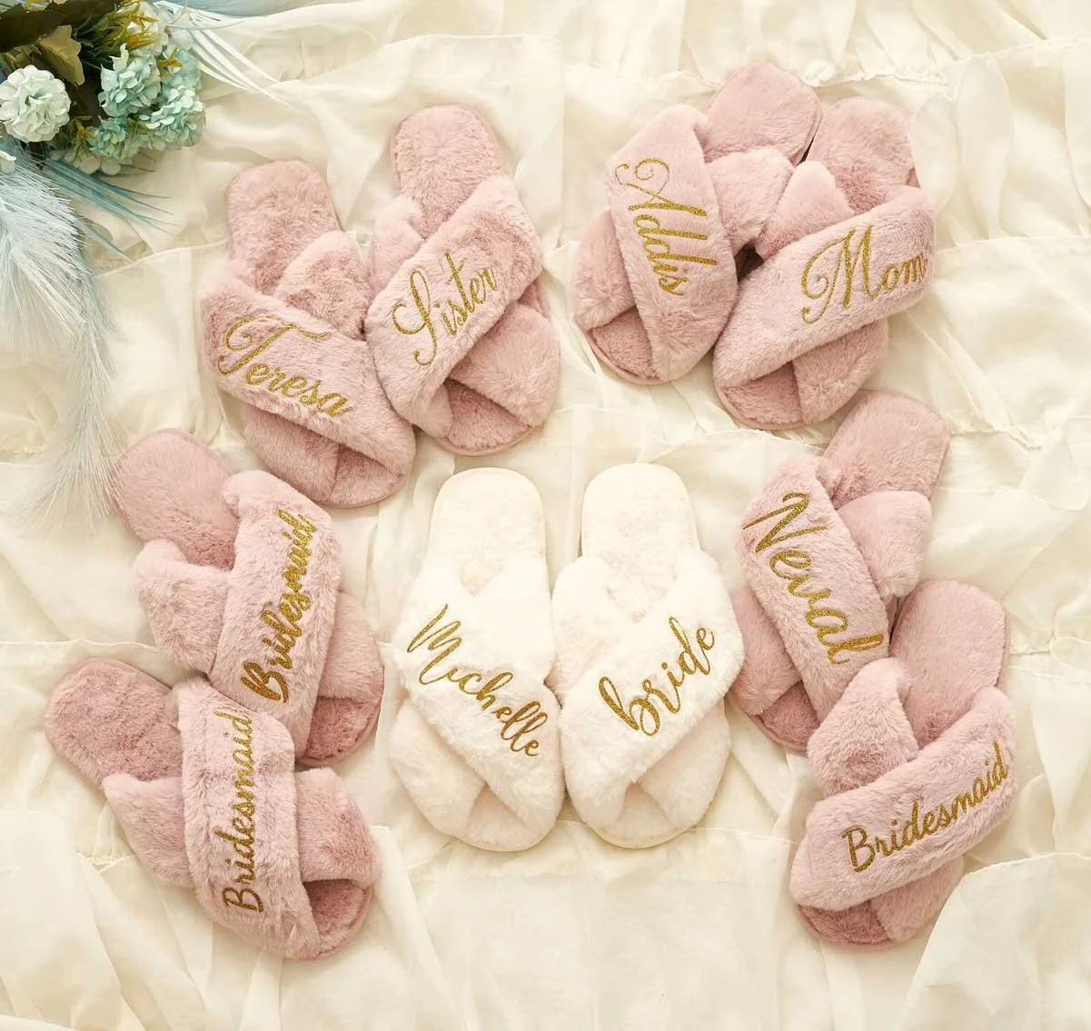Fluffy Bridesmaid Slippers