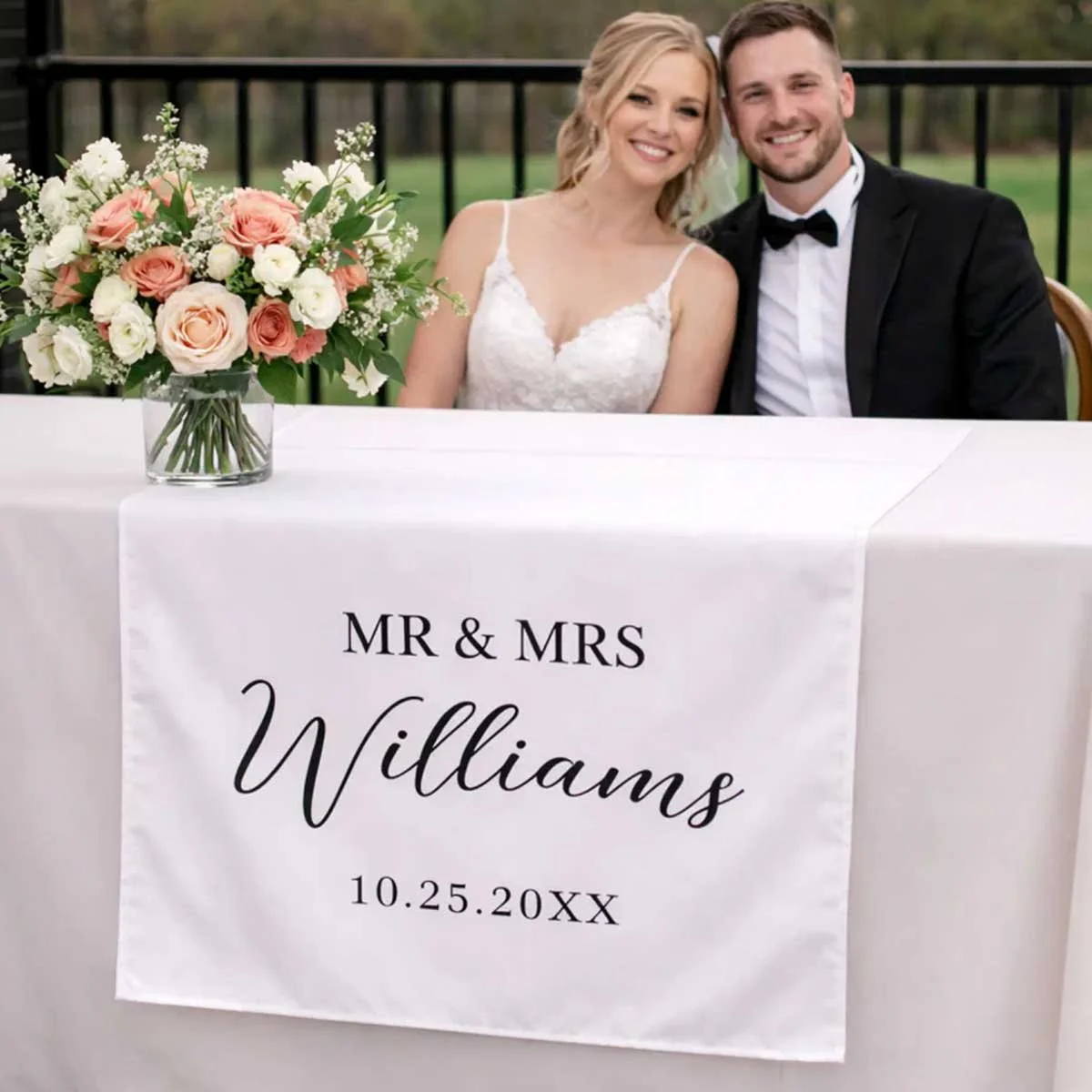 Wedding Table Runner Personalized Tapestry Banner