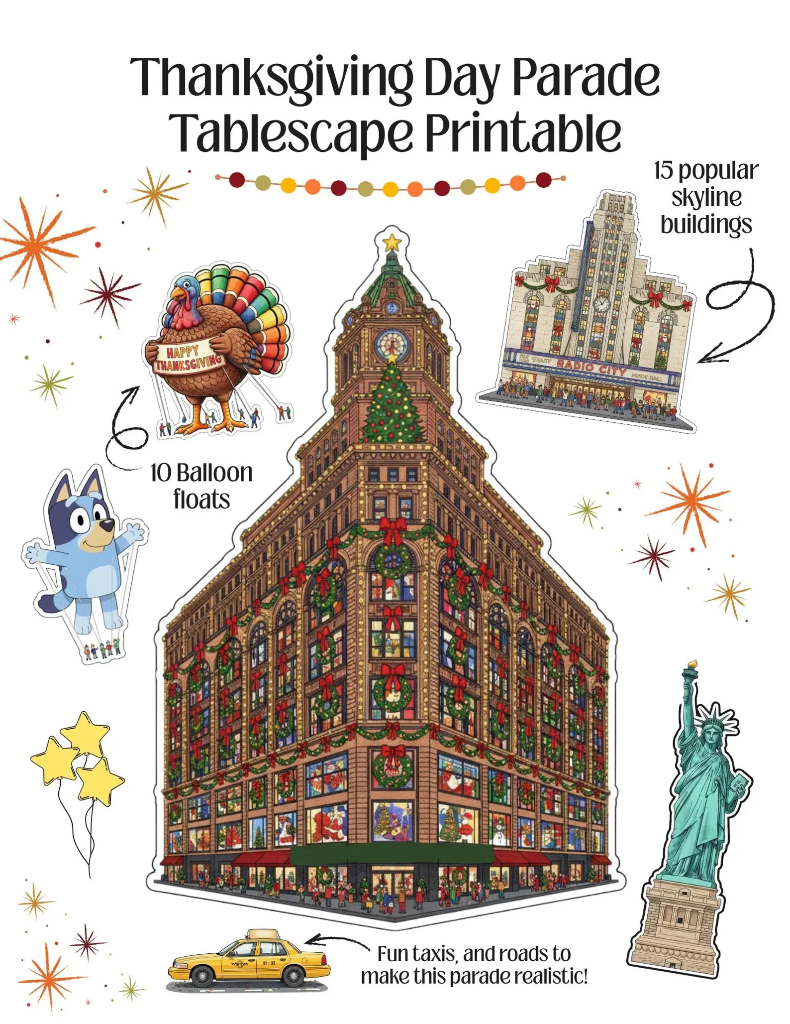 Thanksgiving Day Parade Printable Bundle  Tablescape