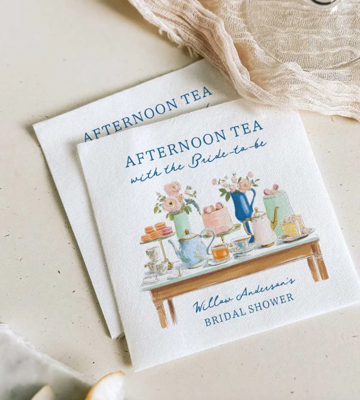 Bridal Shower Tea Party Napkins