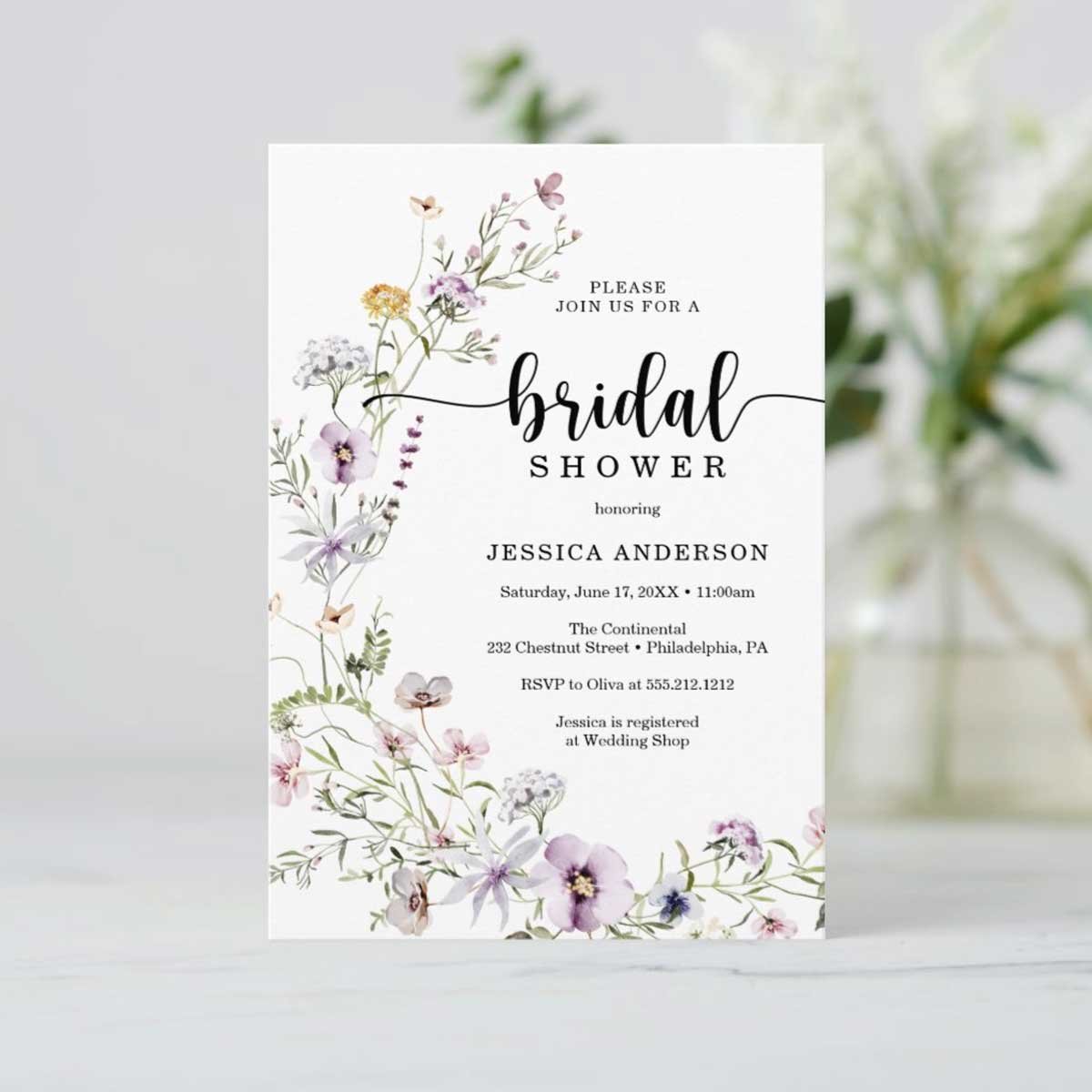 Wildflower Bridal Shower Invitation