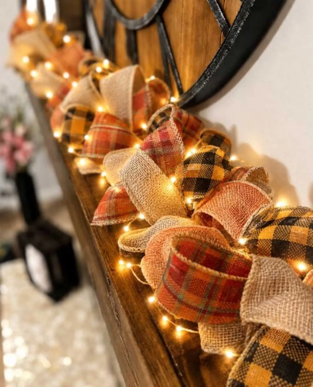 Handmade fall ribbon garland