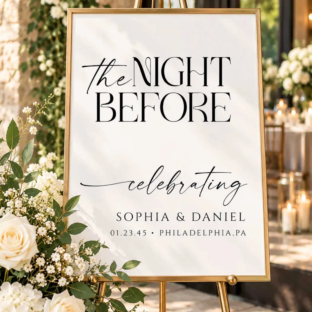 The Night Before Welcome Sign