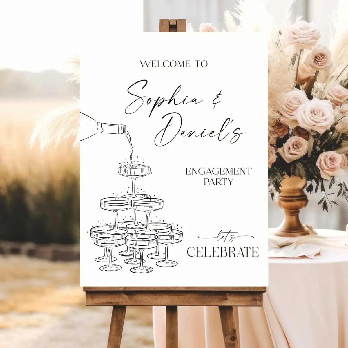 Printed and Shipped Engagement Party Welcome Sign
