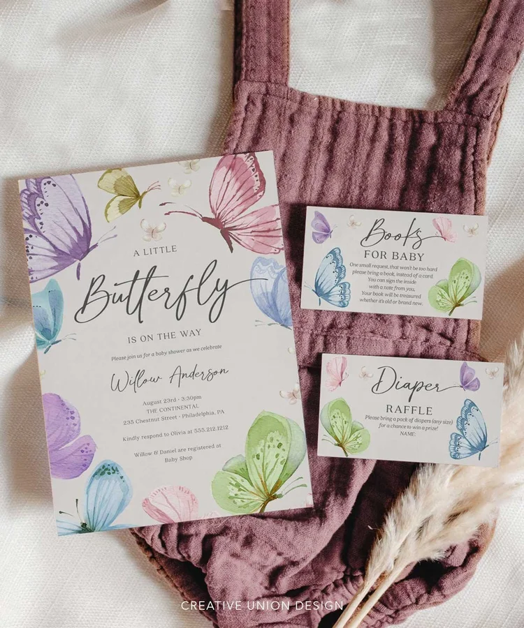 Boho Butterfly Baby Shower Theme Ideas / Pastel Girl Baby Decorations