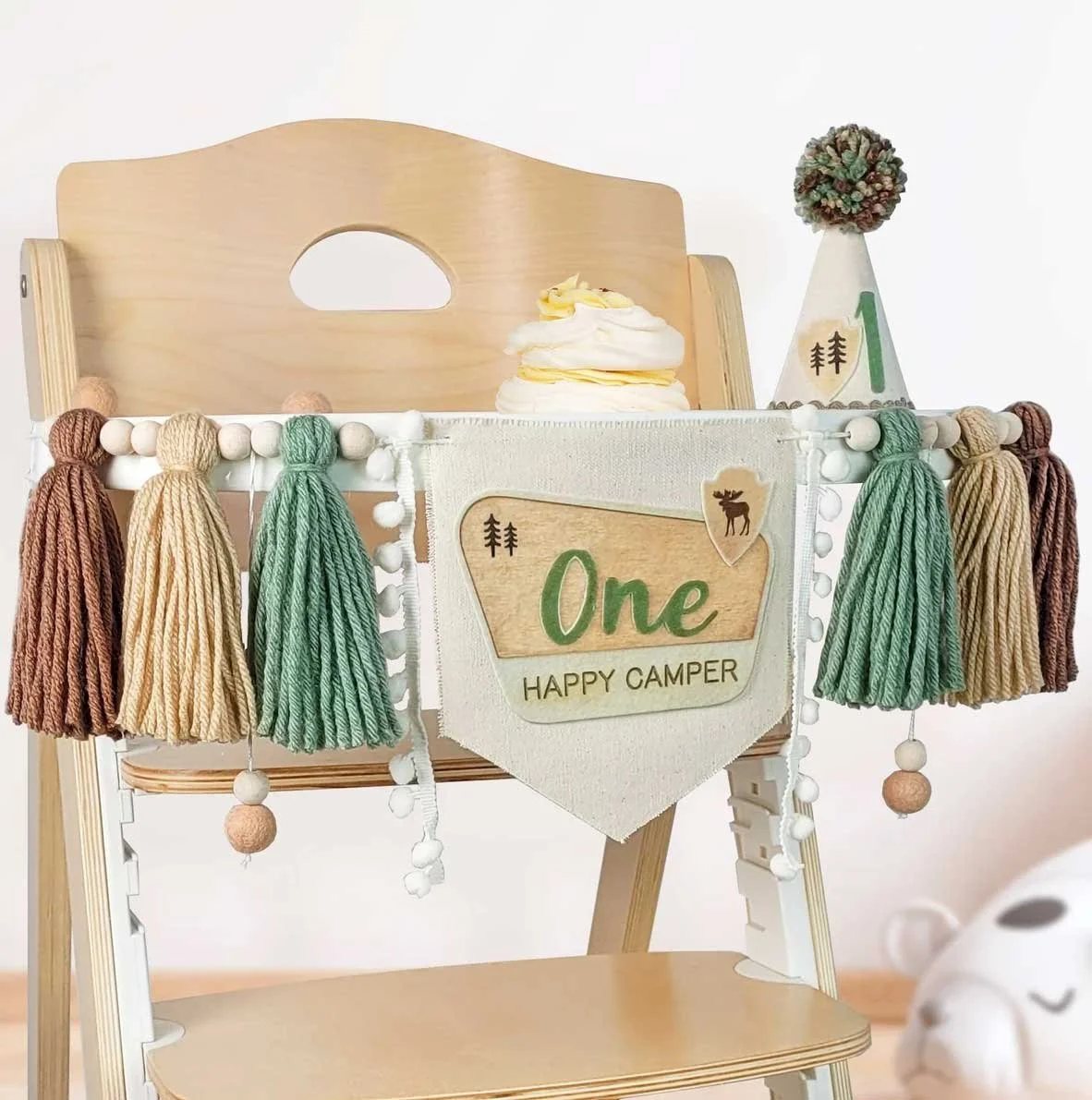 One happy camper national park sign birthday banner