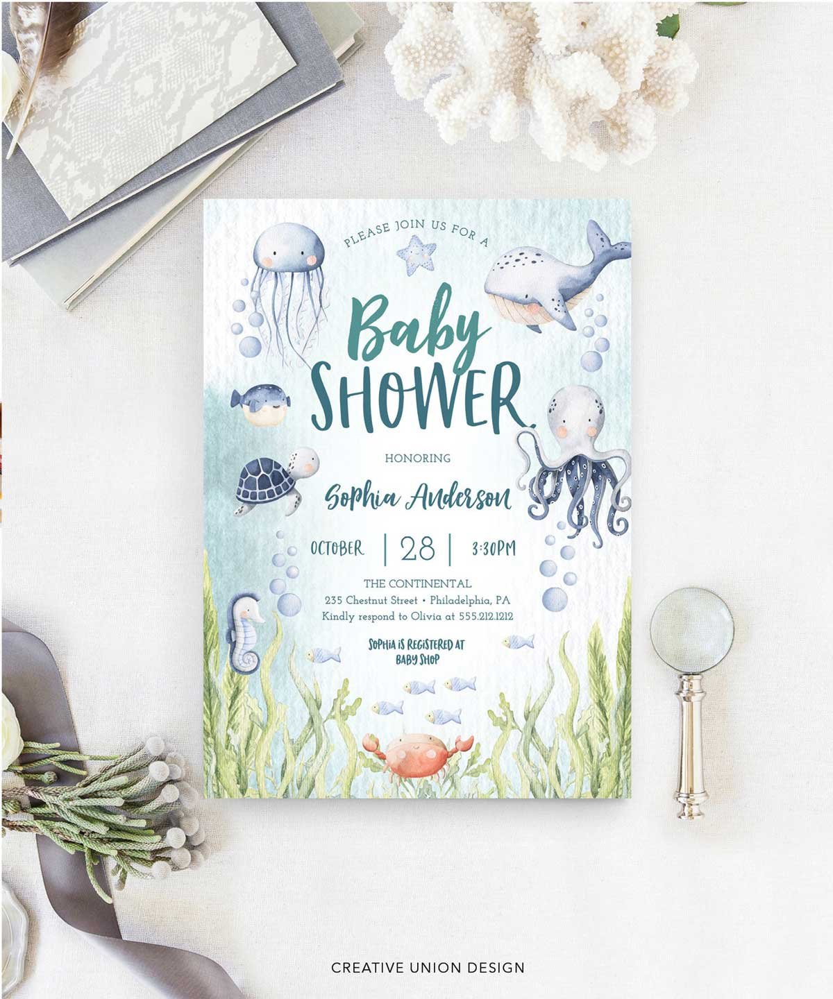 Under The Sea Baby Shower Theme Ideas  Ocean Creatures Gender Neutral  Nursery