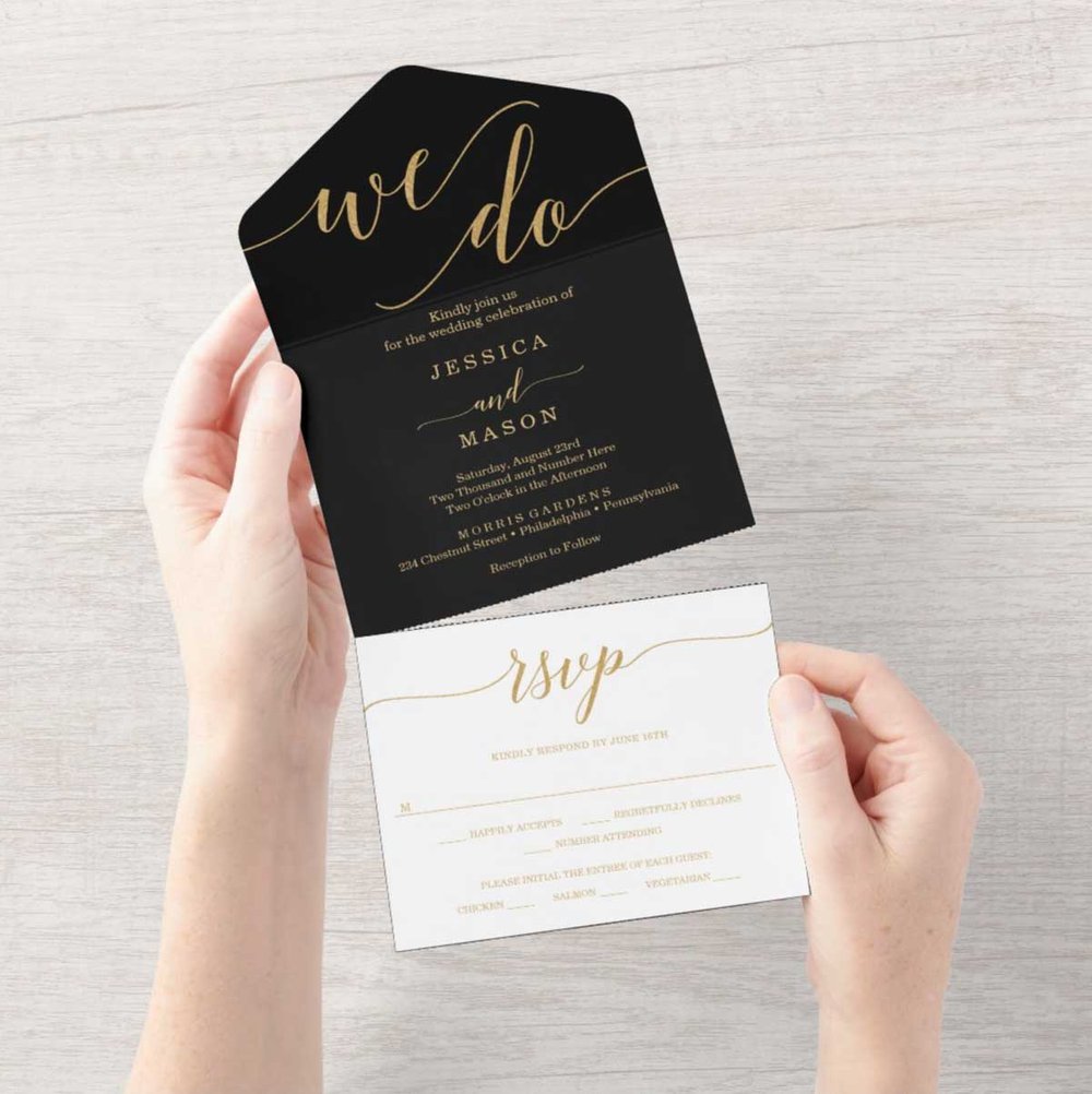 Decorations for invitations goled Rose Gold