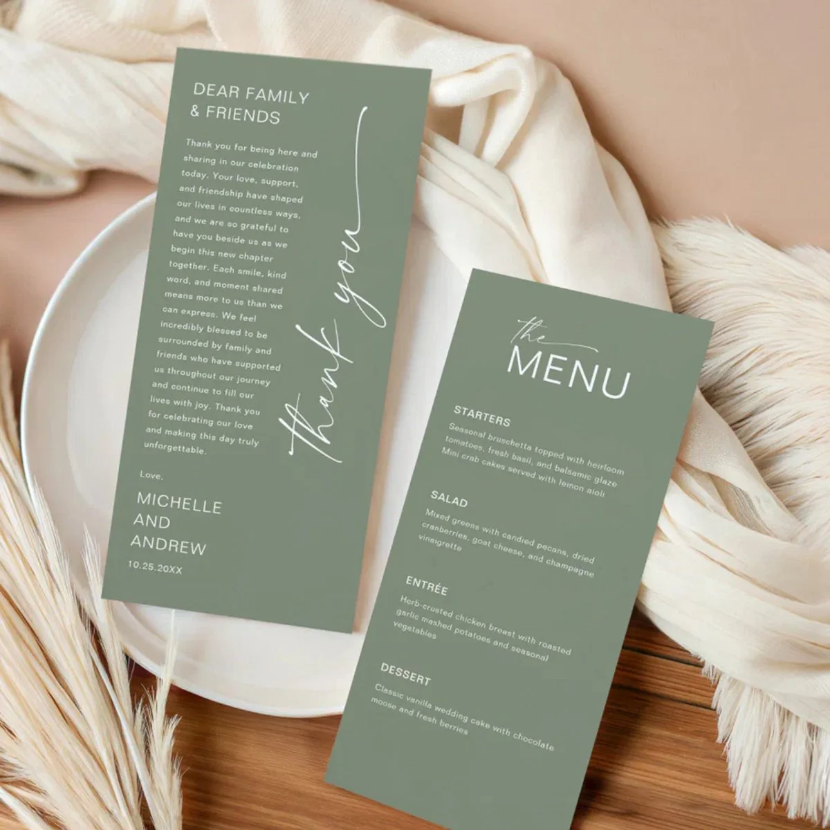 Modern Menu Card and Thank you Message