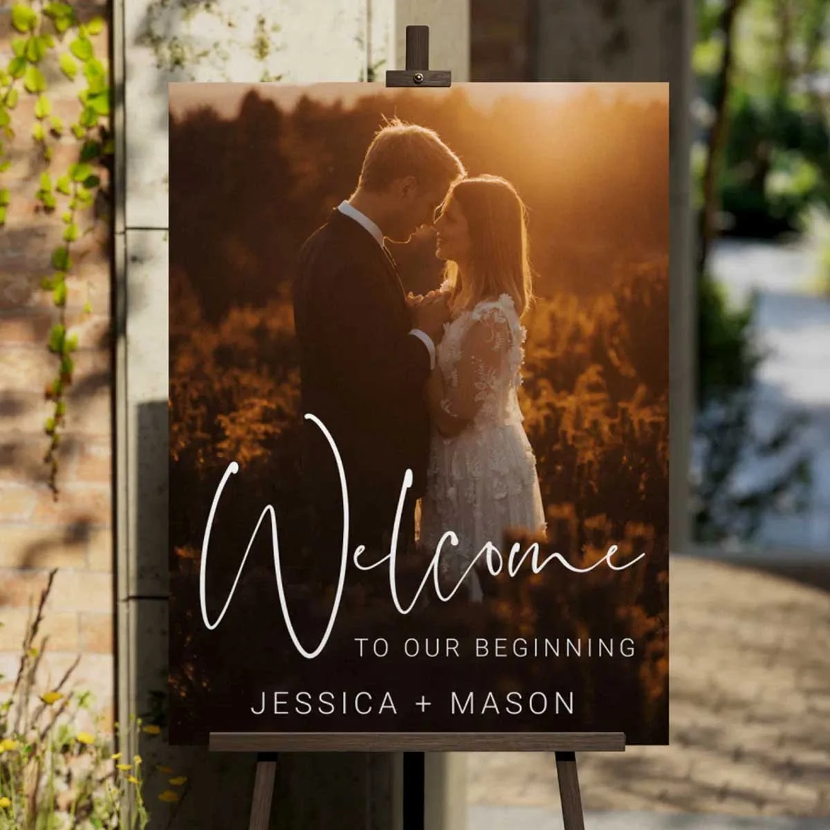Modern Elegant Script Wedding Welcome Sign