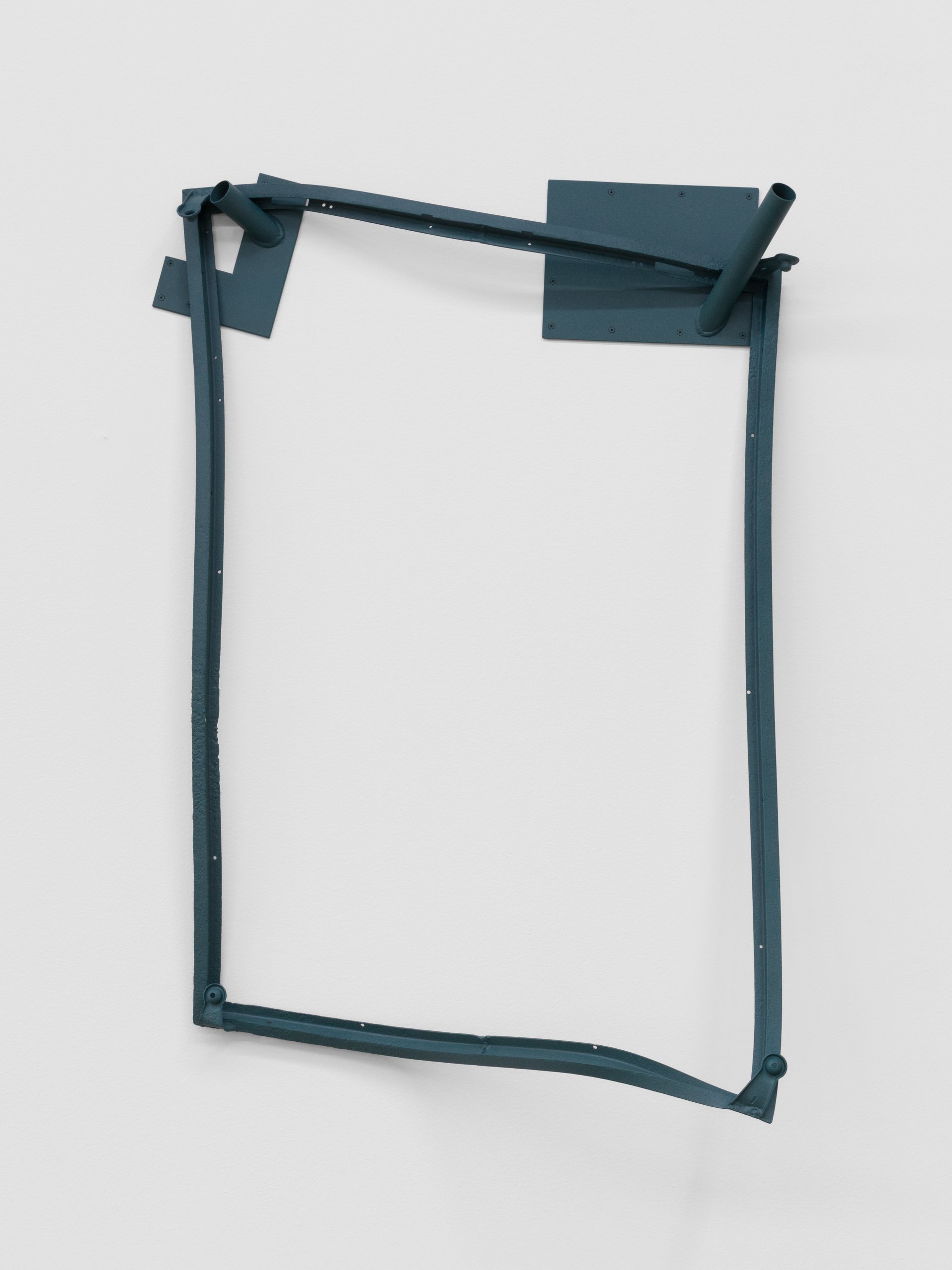  “Sculpture for Void”  2025  Powder coat steel, acrylic gouache, screws  36 x 53 x 11 inches 