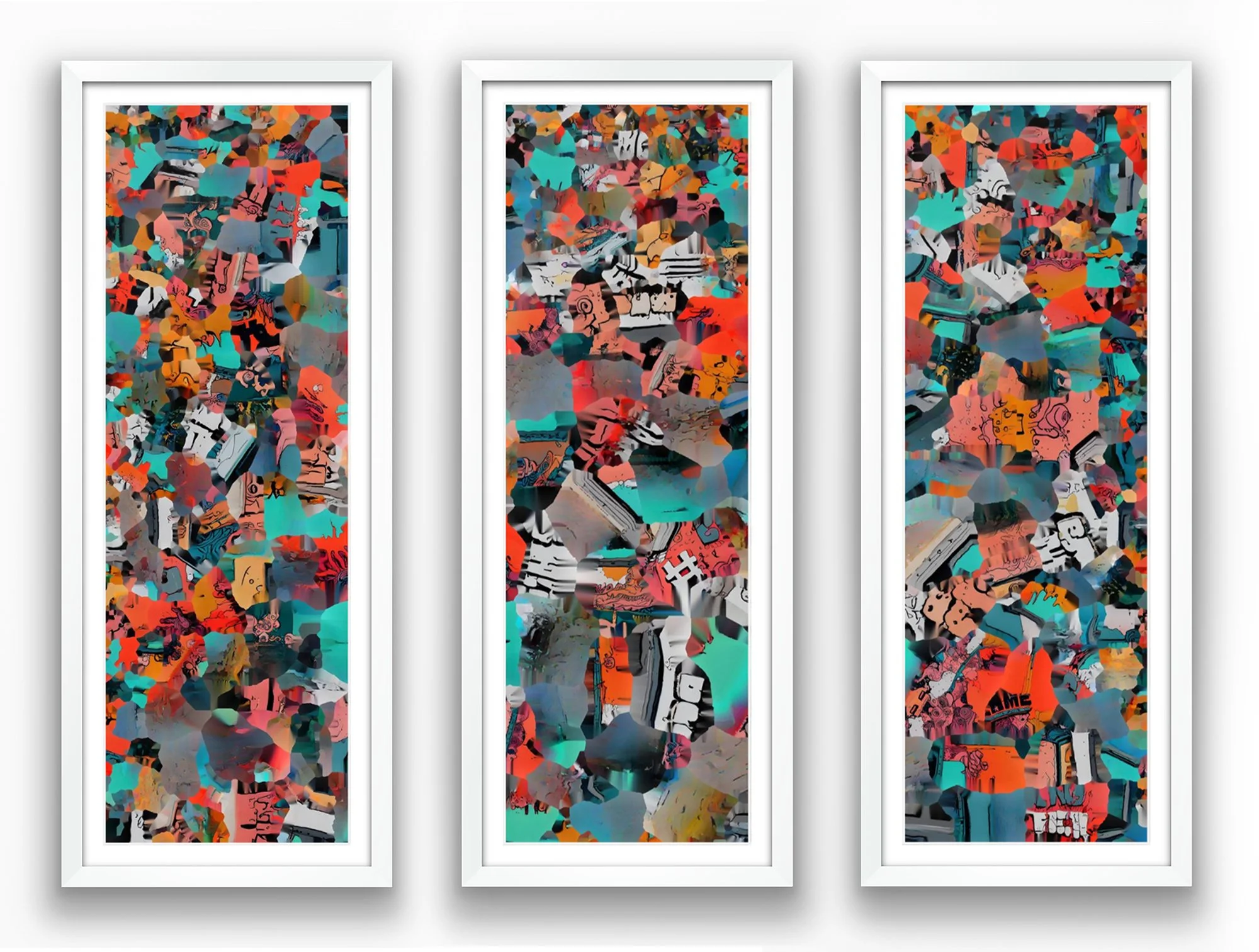 InFlux 3, digital collage, unwrapped 3D street art object