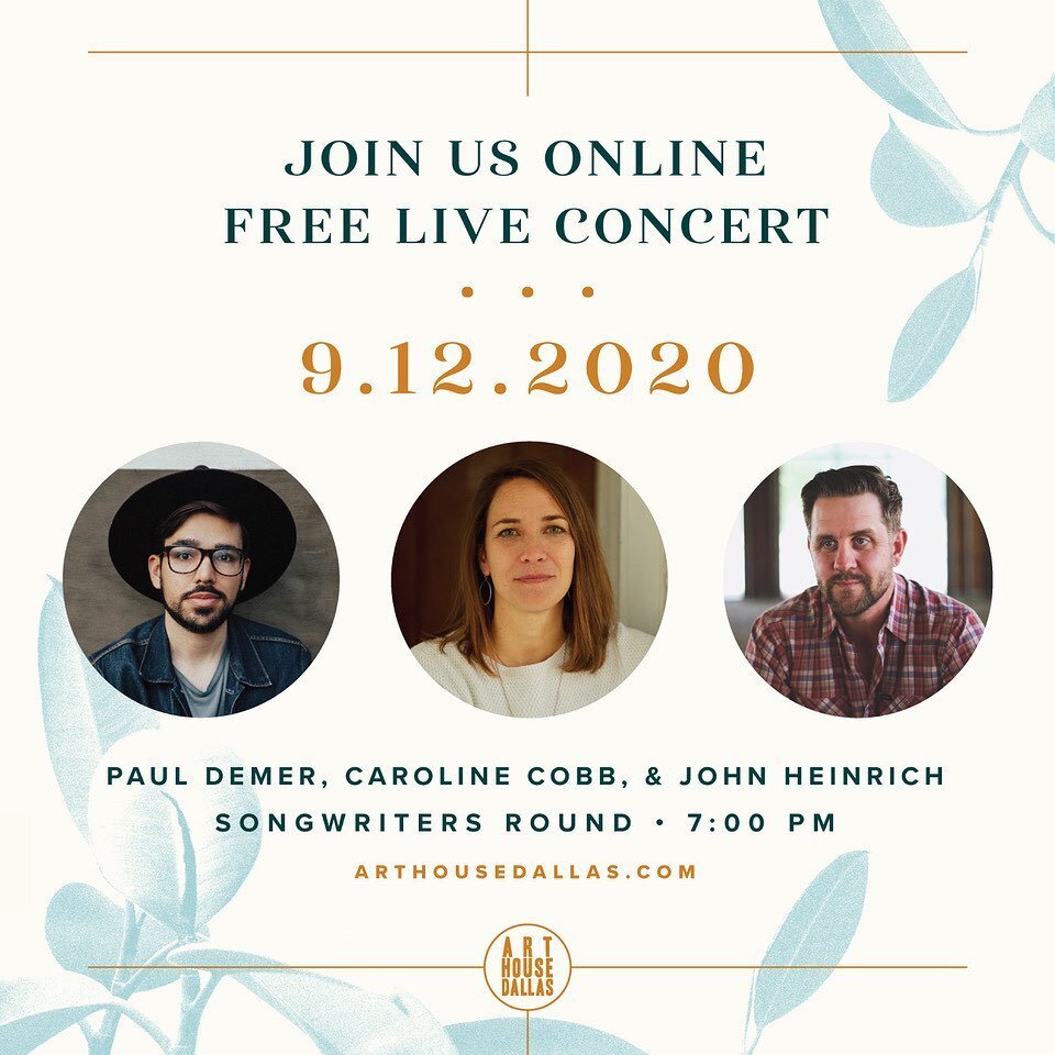 Our dear friends at @arthousedallas are curating a FREE live concert experience this Saturday night online! You can find more info at their website (and access a great &ldquo;at-home experience guide&rdquo; too!). #cultivatingcreativecommunity #commo