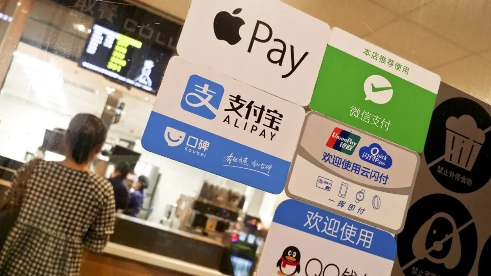 Various digital payment platforms at a restaurant in China. Photo: Xinhua