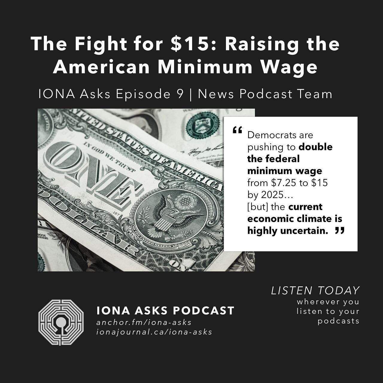 Have you listened to our latest IONA Asks episode? Listen with the link in our bio or at anchor.fm/iona-asks to hear this episode about &ldquo;Money, money, money&rdquo; (like the ABBA song!)

#podcast #episode #new #money #usa #wage #pay #economics 