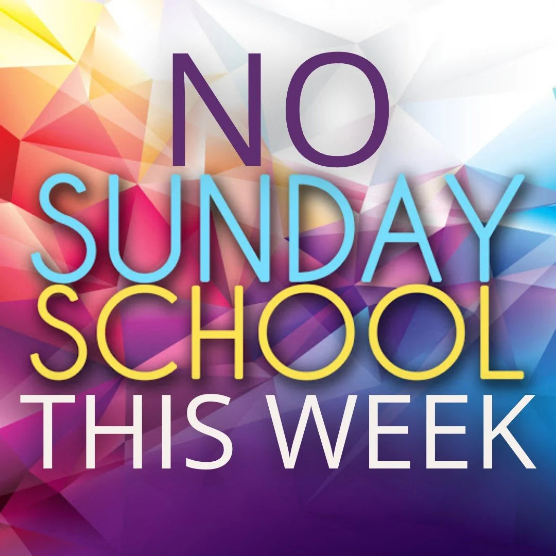 Just a friendly reminder - no Sunday school, Atrium, children activities during worship, or youth group this Sunday! The nursery will be open during worship for children age 4 and younger. See you on Sunday for worship at 10:30 am!