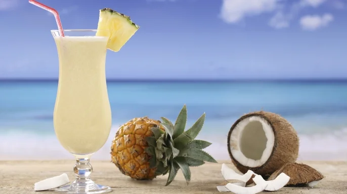 Our twist on a Pina Colada! Take it to the beach! Or drink it at home!