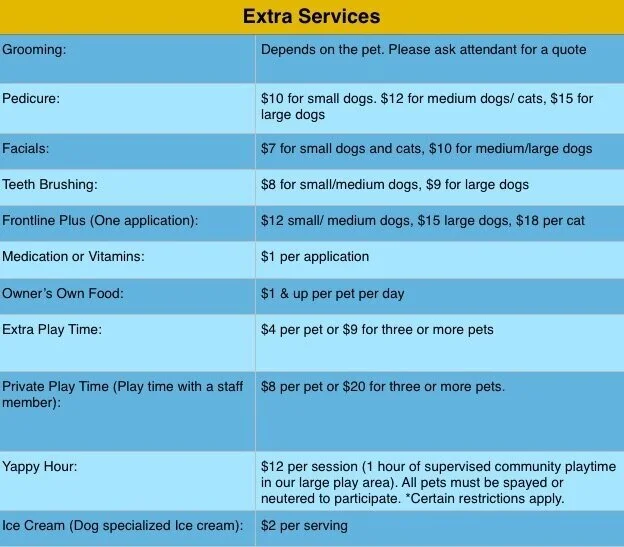 Rates — Heavenly Pet Resort