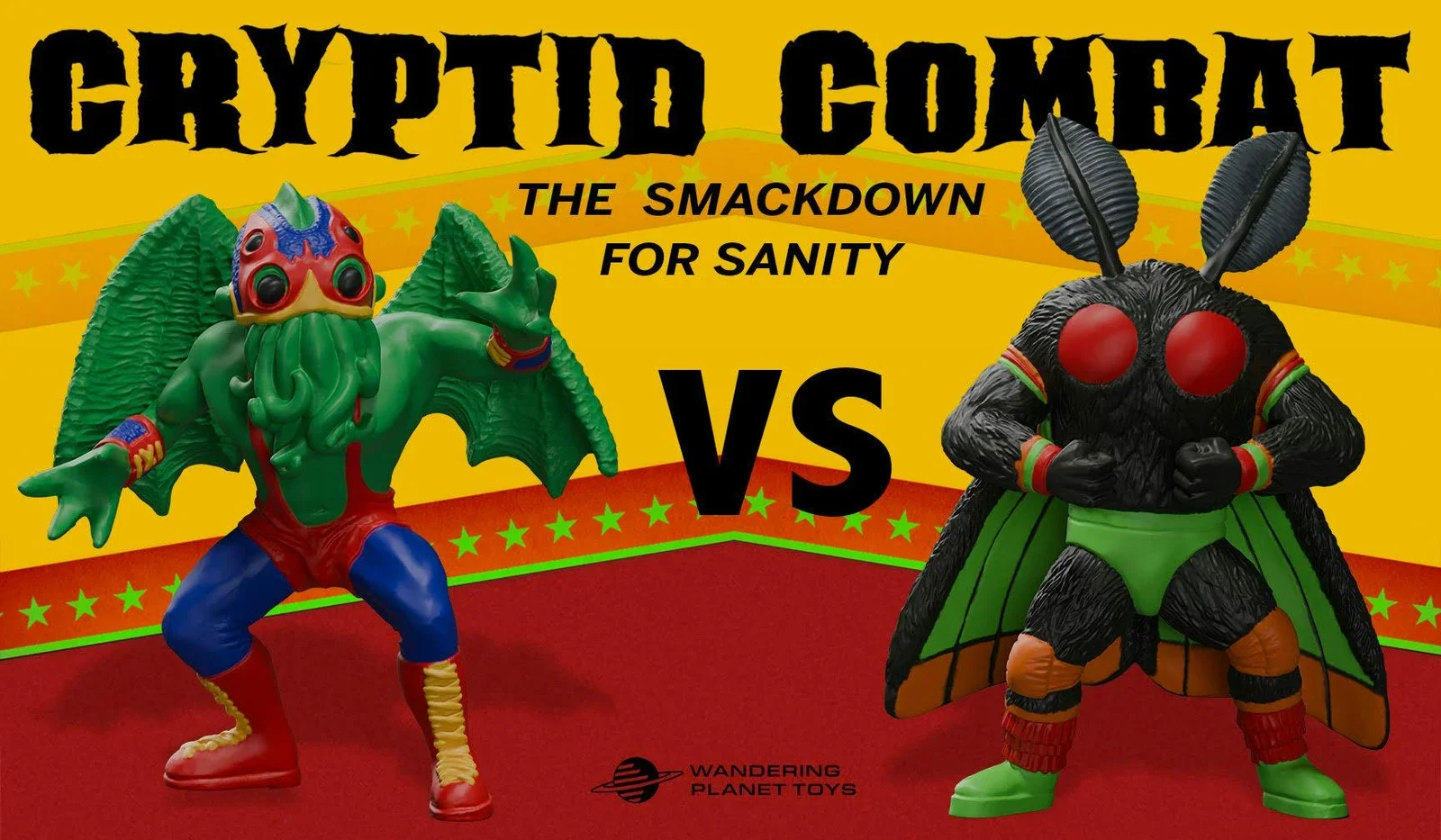 Cthulhu and Mothman Go Toe To Toe in CRYPTID COMBAT from Wandering Planet Toys