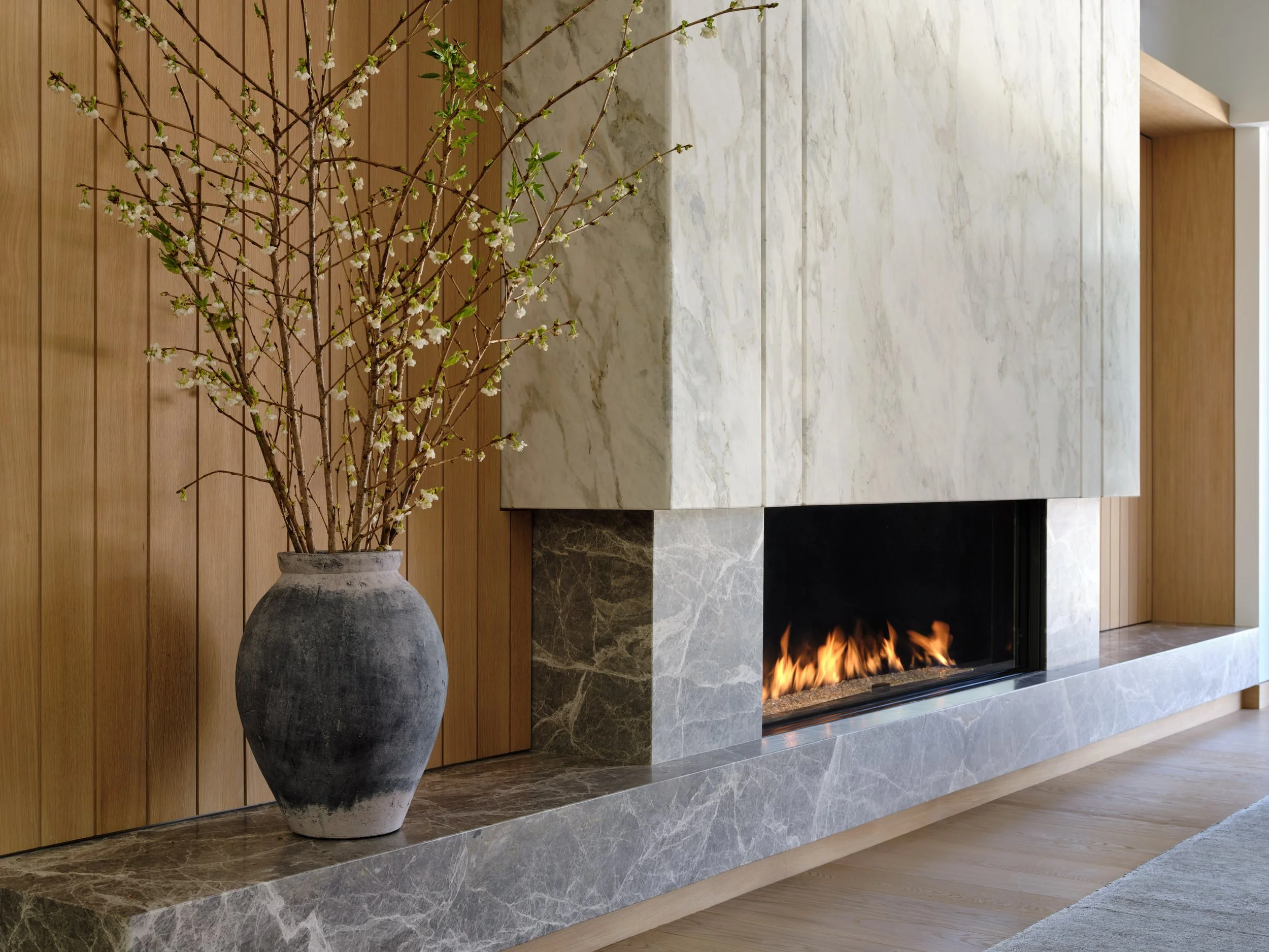 custom luxury home design fireplace