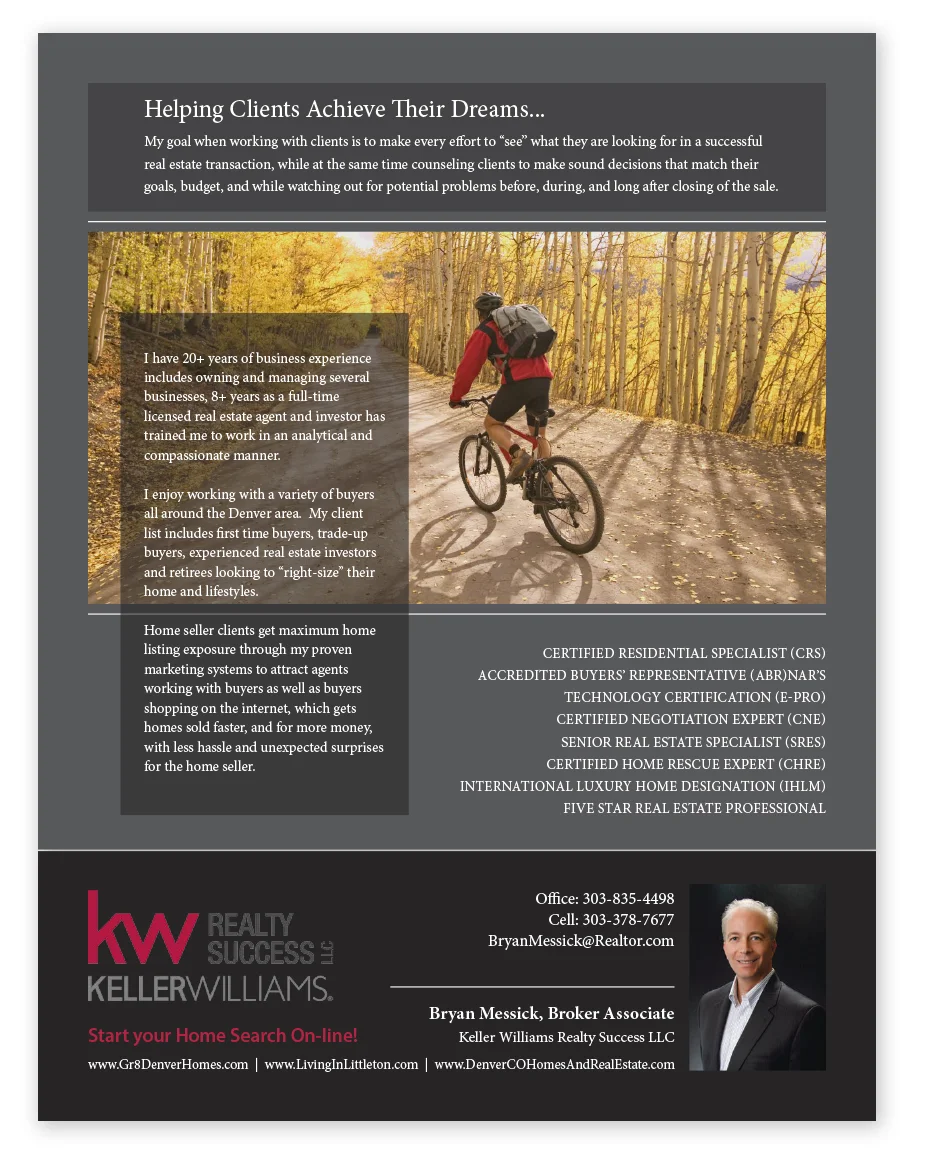  Bryan Messick Realtor – Full Page Ad for Relocation Magazine 